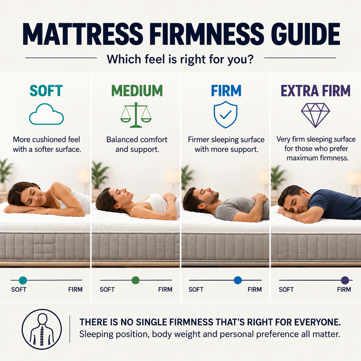 What Mattress Firmness Is Best? Soft vs Medium vs Firm vs Extra Firm