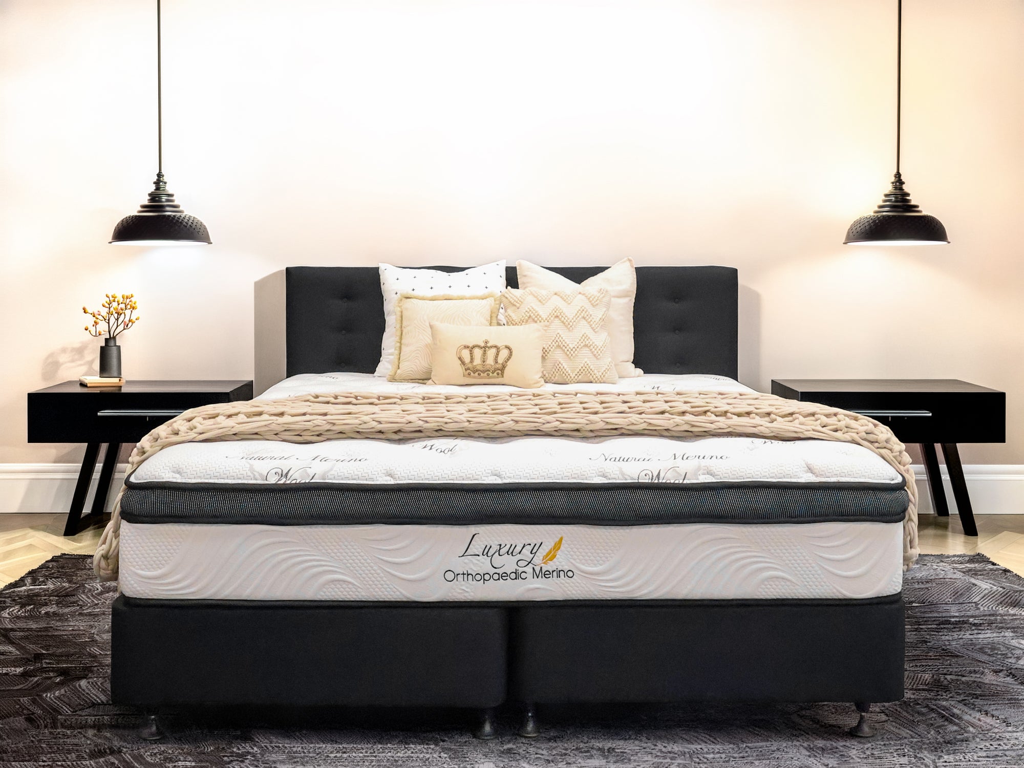 CALI KING Orthopaedic Merino Mattress & Base