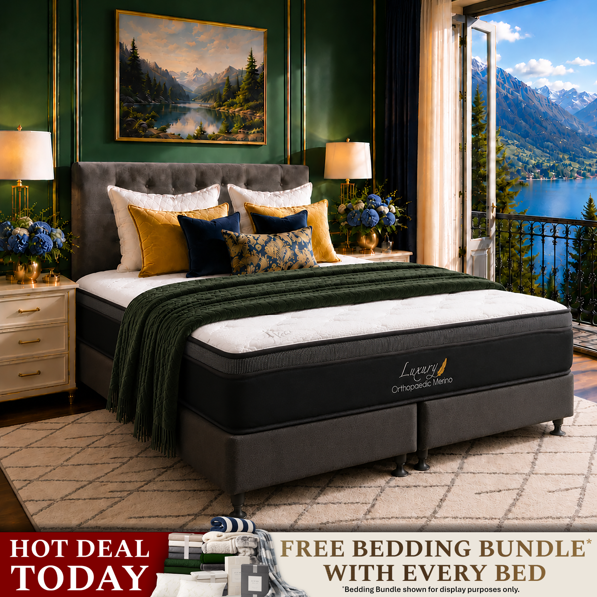 Californian King Orthopaedic Merino Mattress & Base