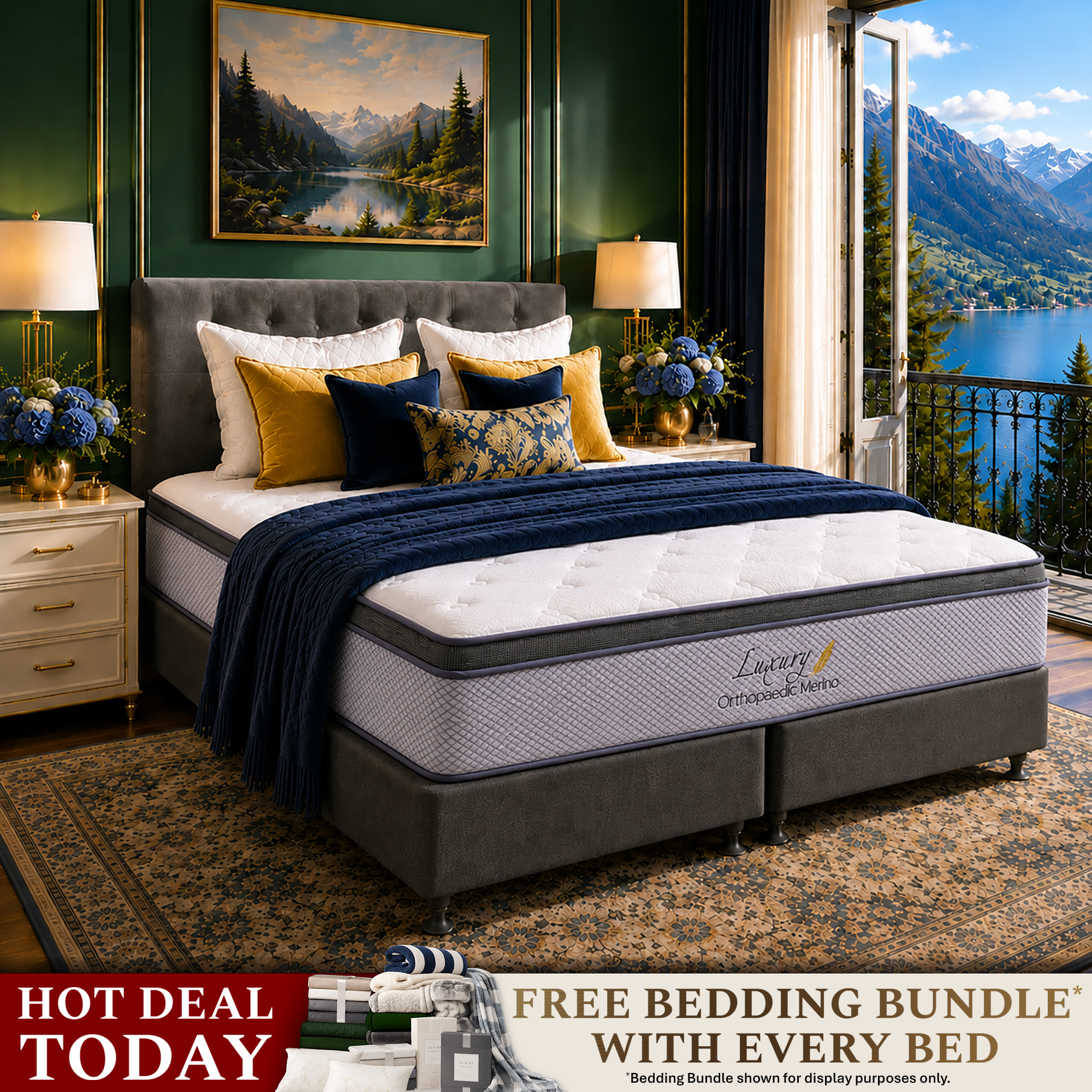 Californian King Orthopaedic Merino Mattress & Base