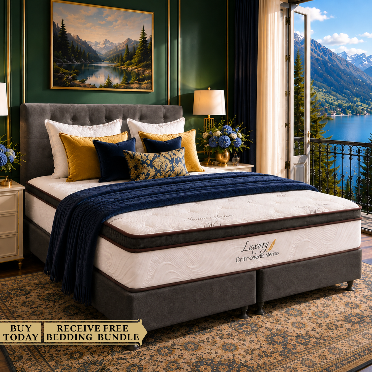 Californian King Orthopaedic Merino Mattress & Base