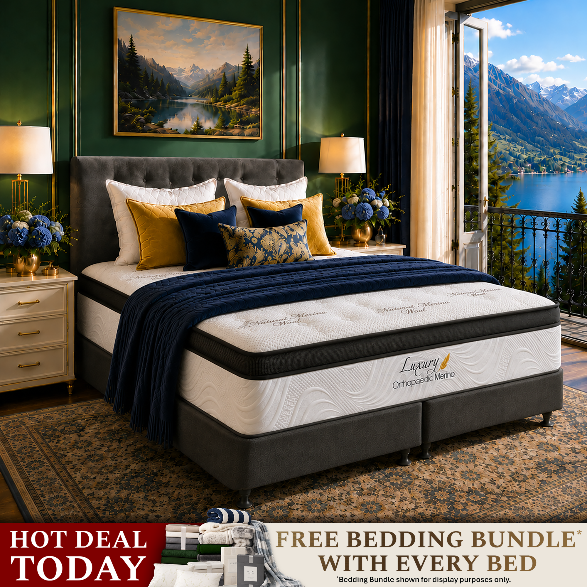 Californian King Orthopaedic Merino Mattress & Base