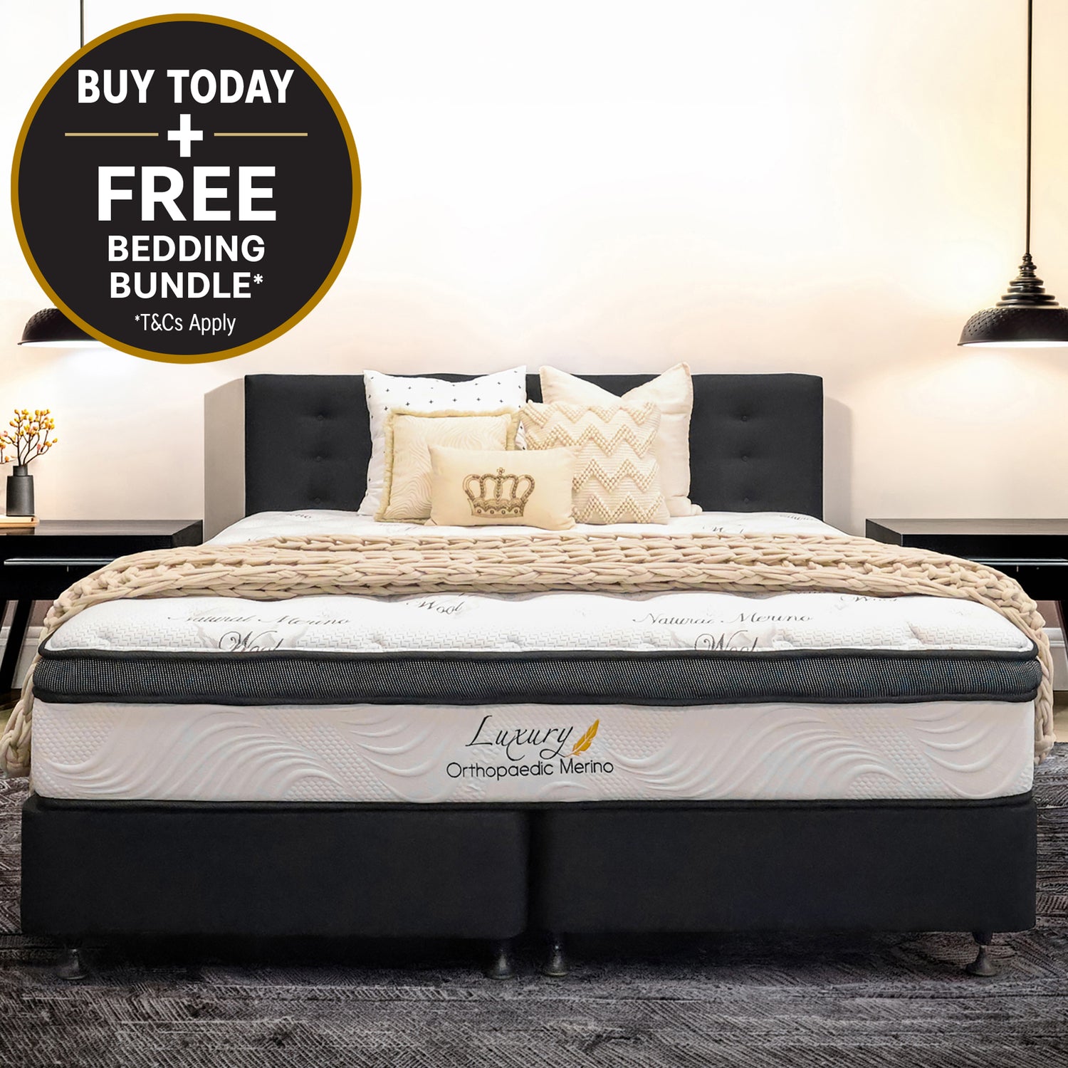 Californian King Orthopaedic Merino Mattress Only