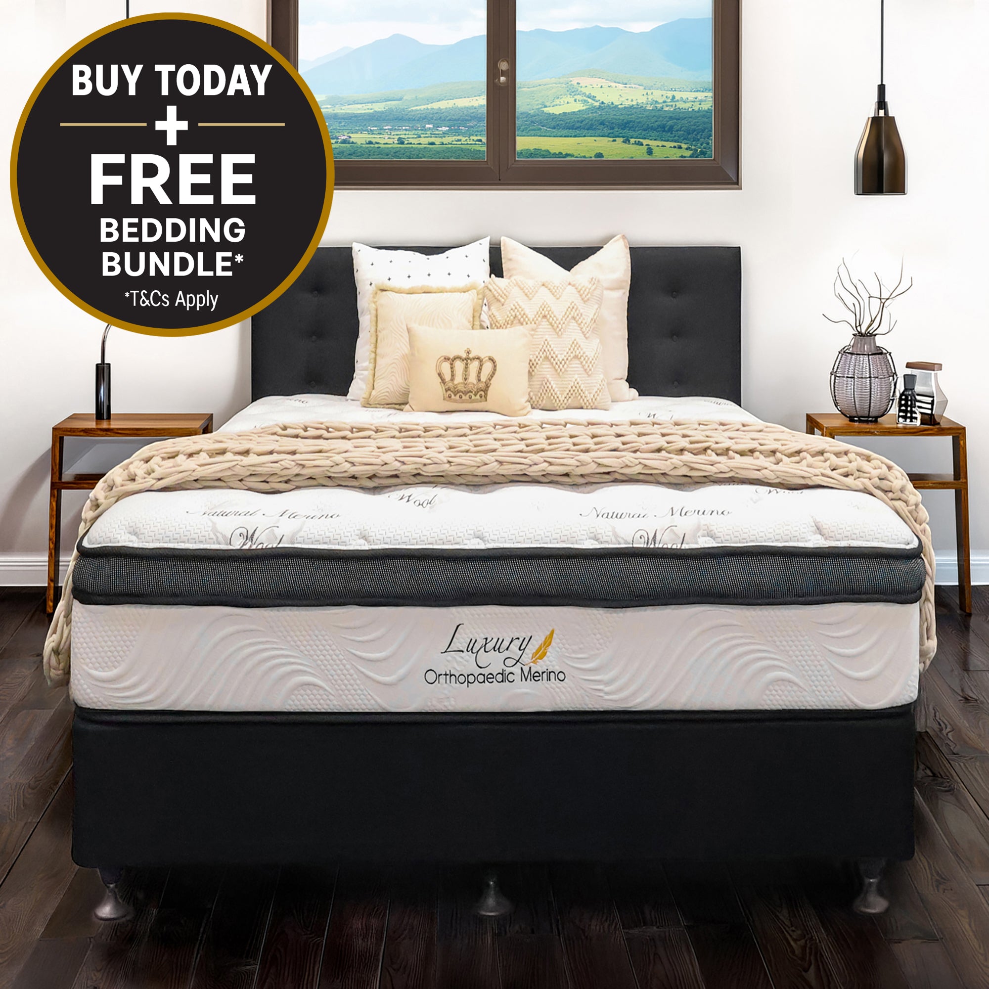 Double Orthopaedic Merino Mattress & Base