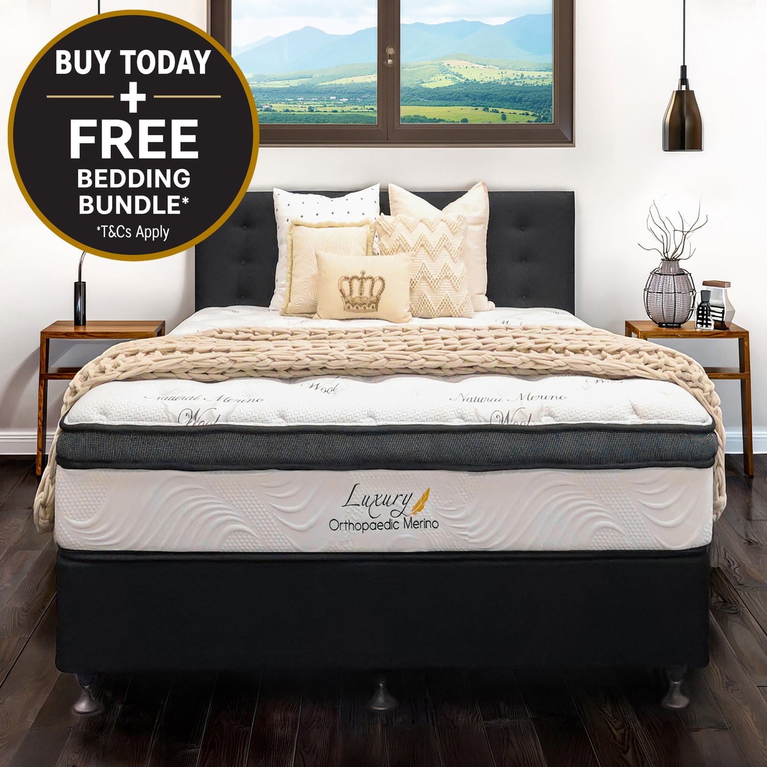 Double Orthopaedic Merino Mattress & Base