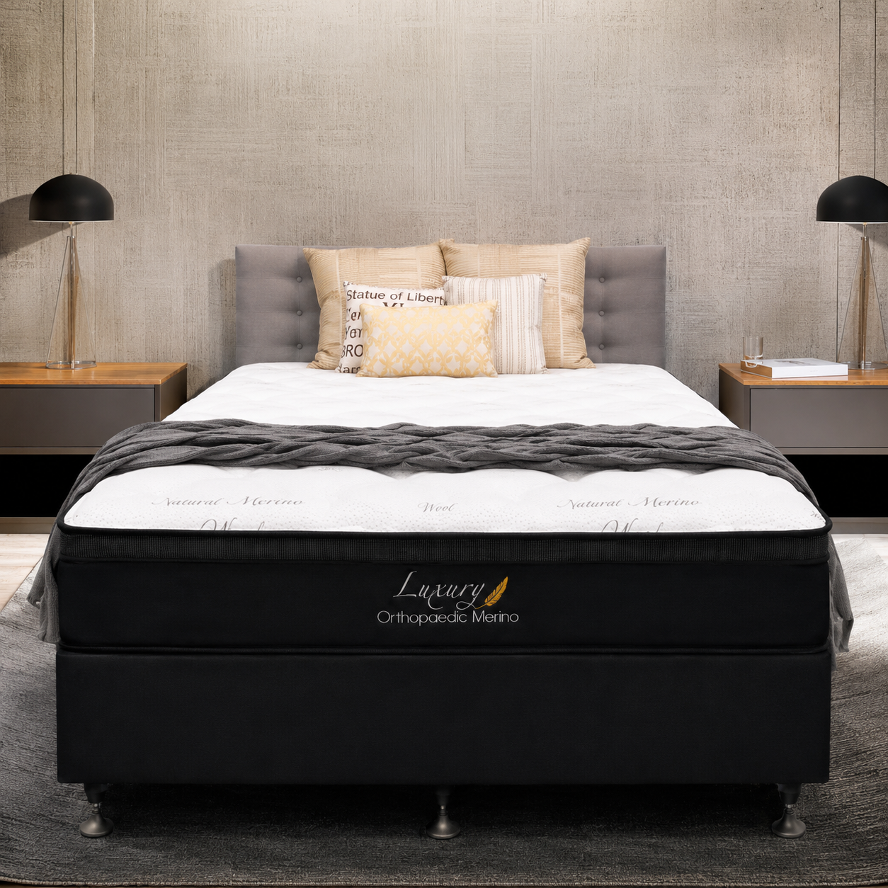 Long Double Orthopaedic Merino Mattress & Base