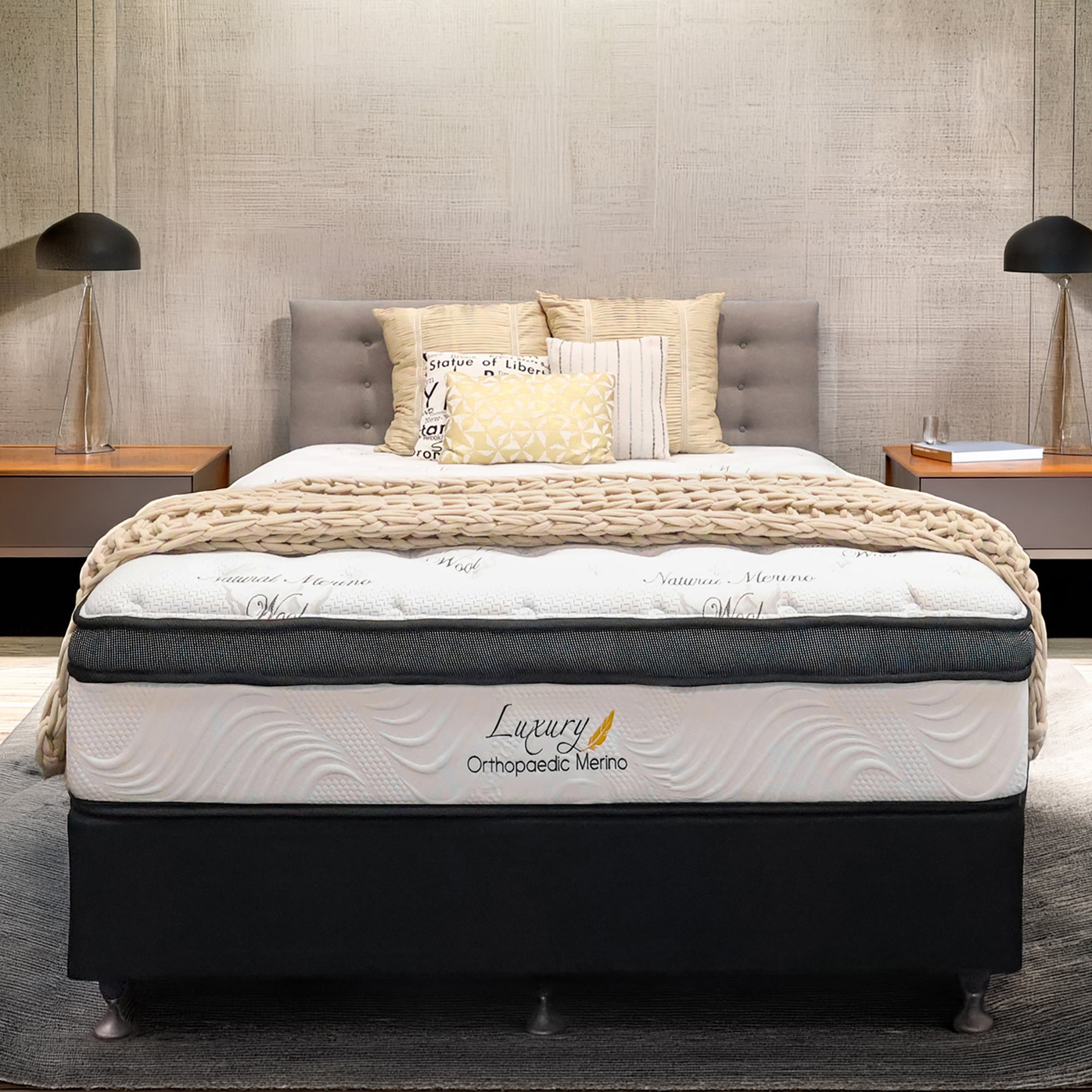 Long Double Orthopaedic Merino Mattress & Base