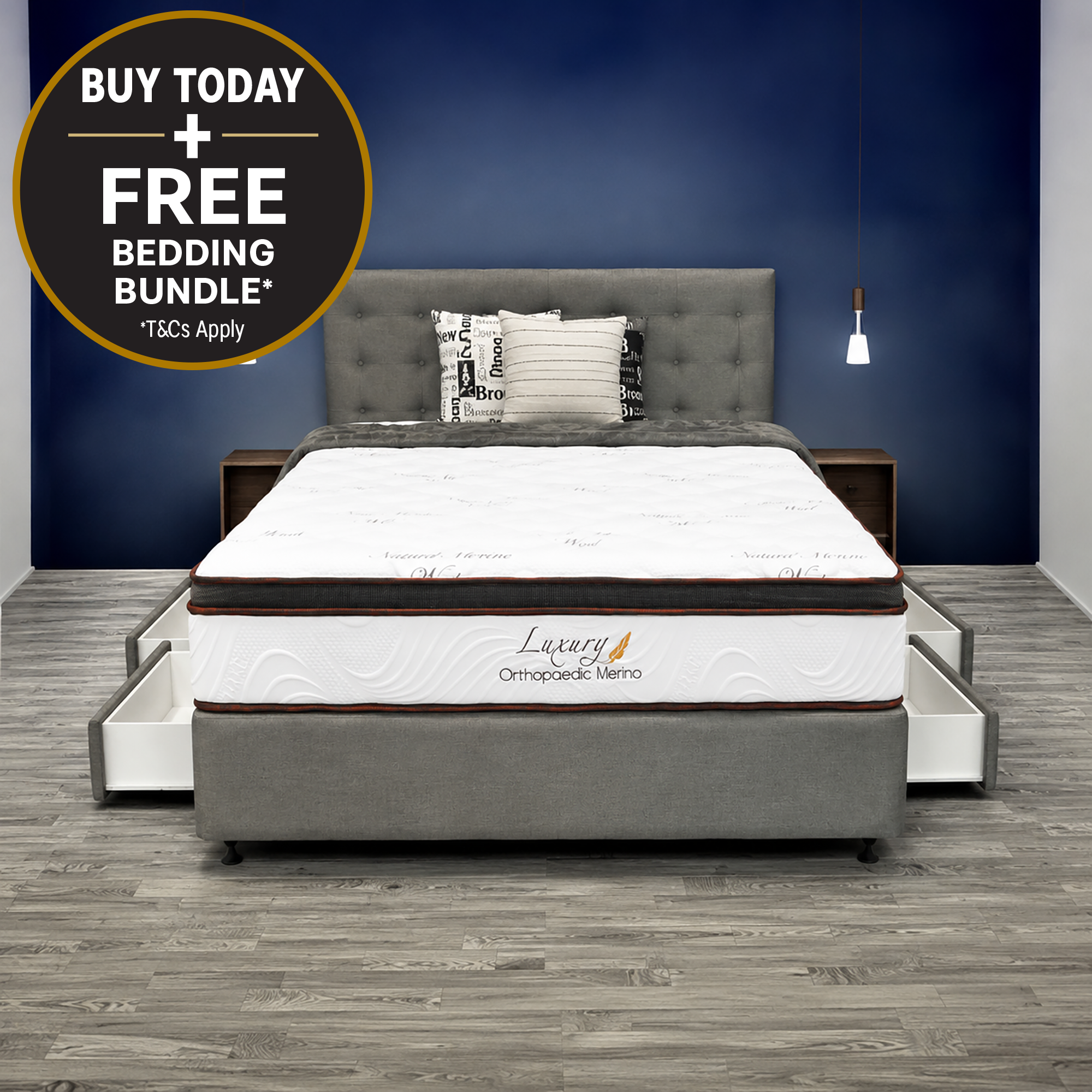 Double Orthopaedic Merino Mattress & Drawer Base