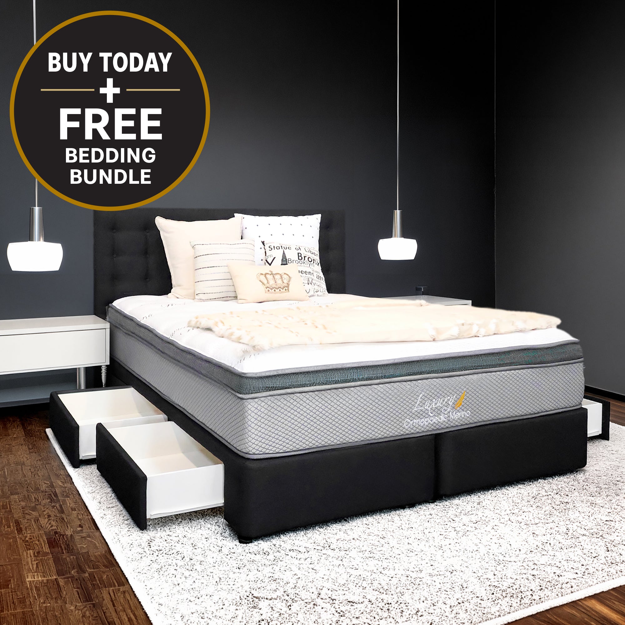 King Orthopaedic Merino Mattress & Drawer Base