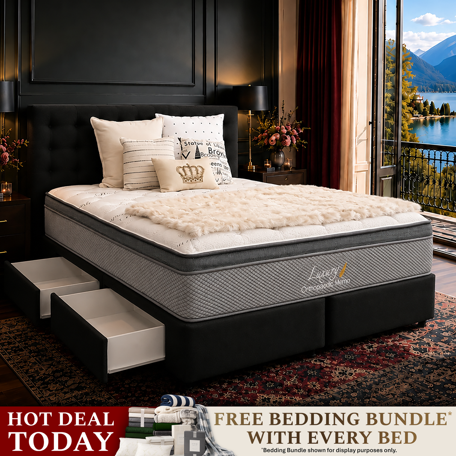 King Orthopaedic Merino Mattress & Drawer Base
