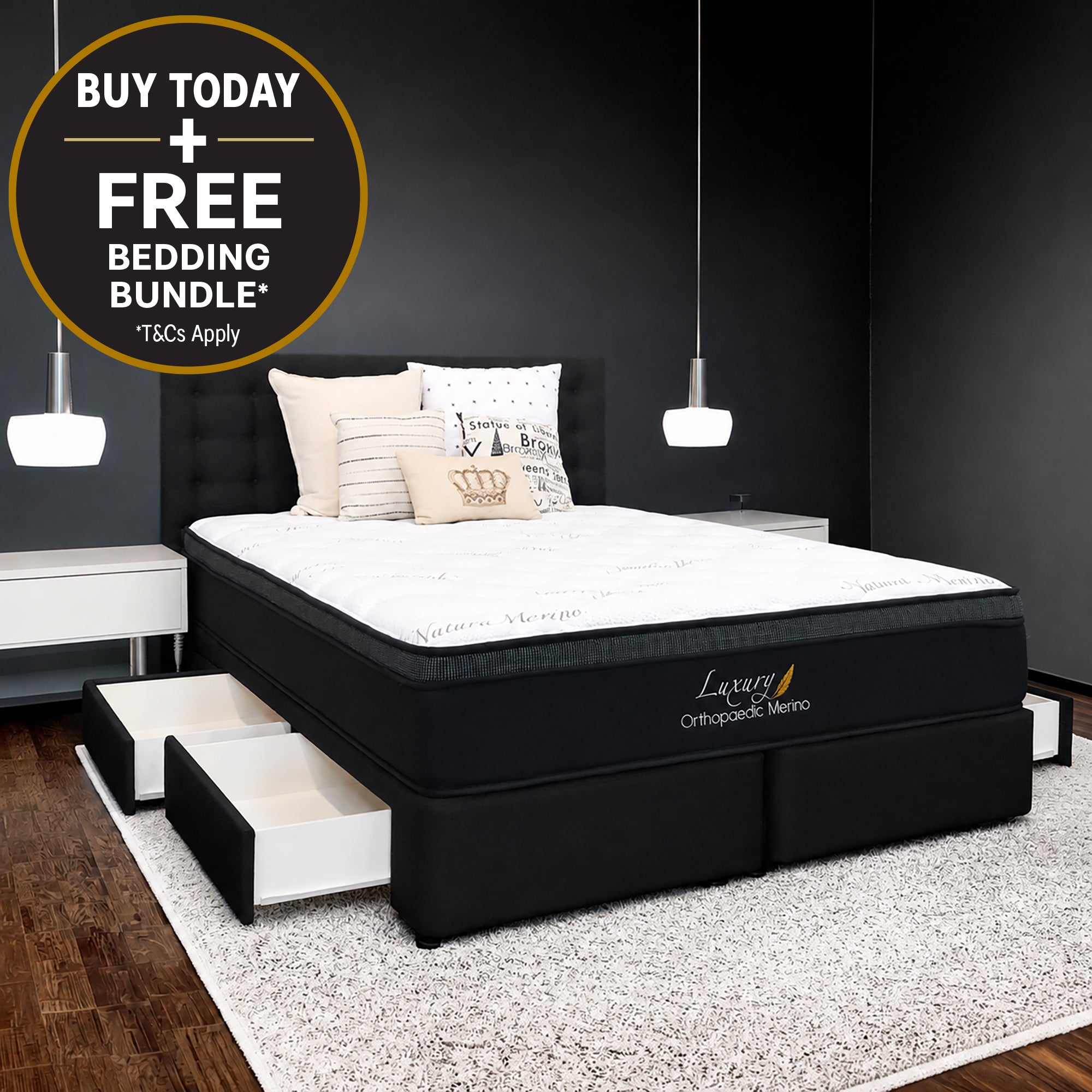 King Orthopaedic Merino Mattress & Drawer Base