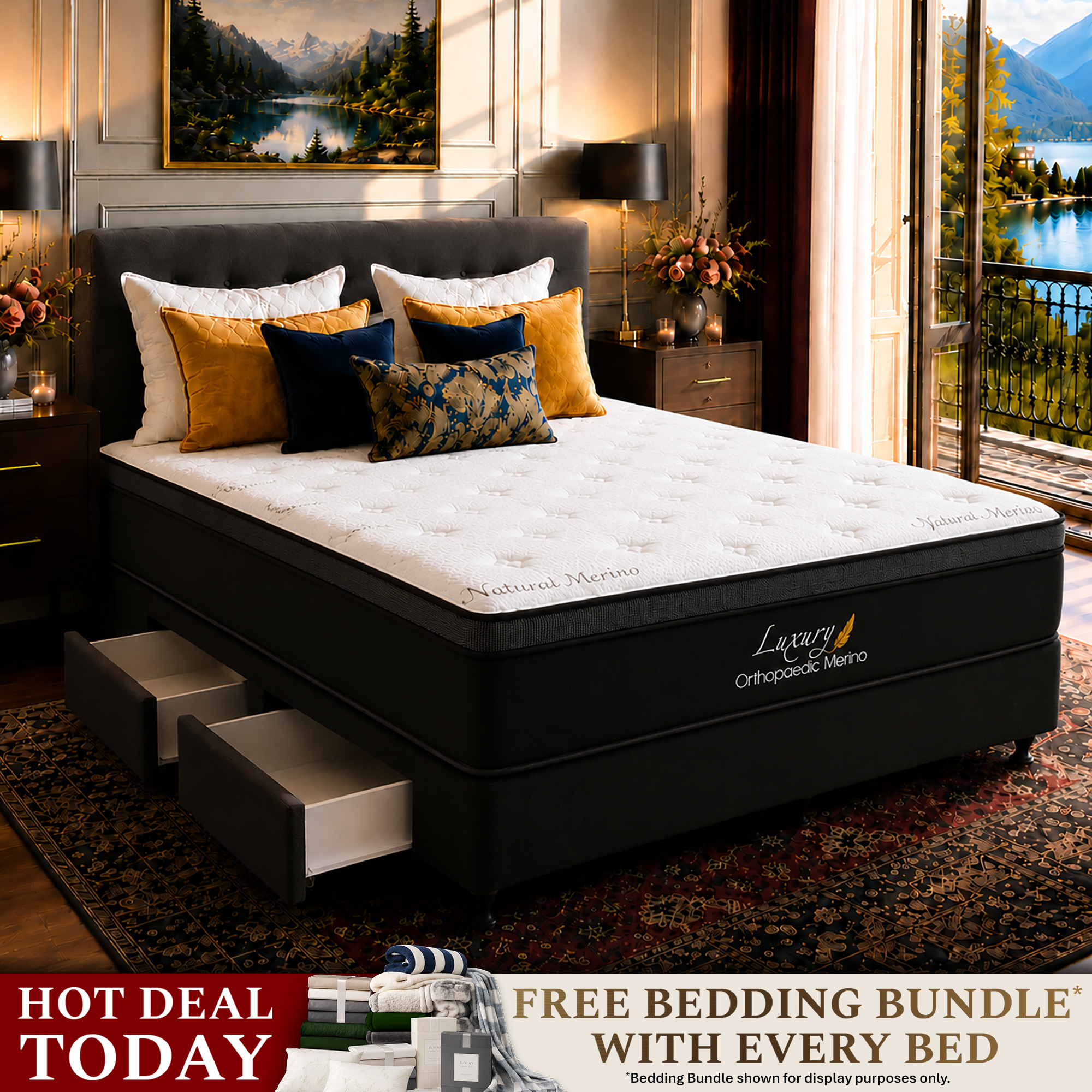 King Orthopaedic Merino Mattress & Drawer Base