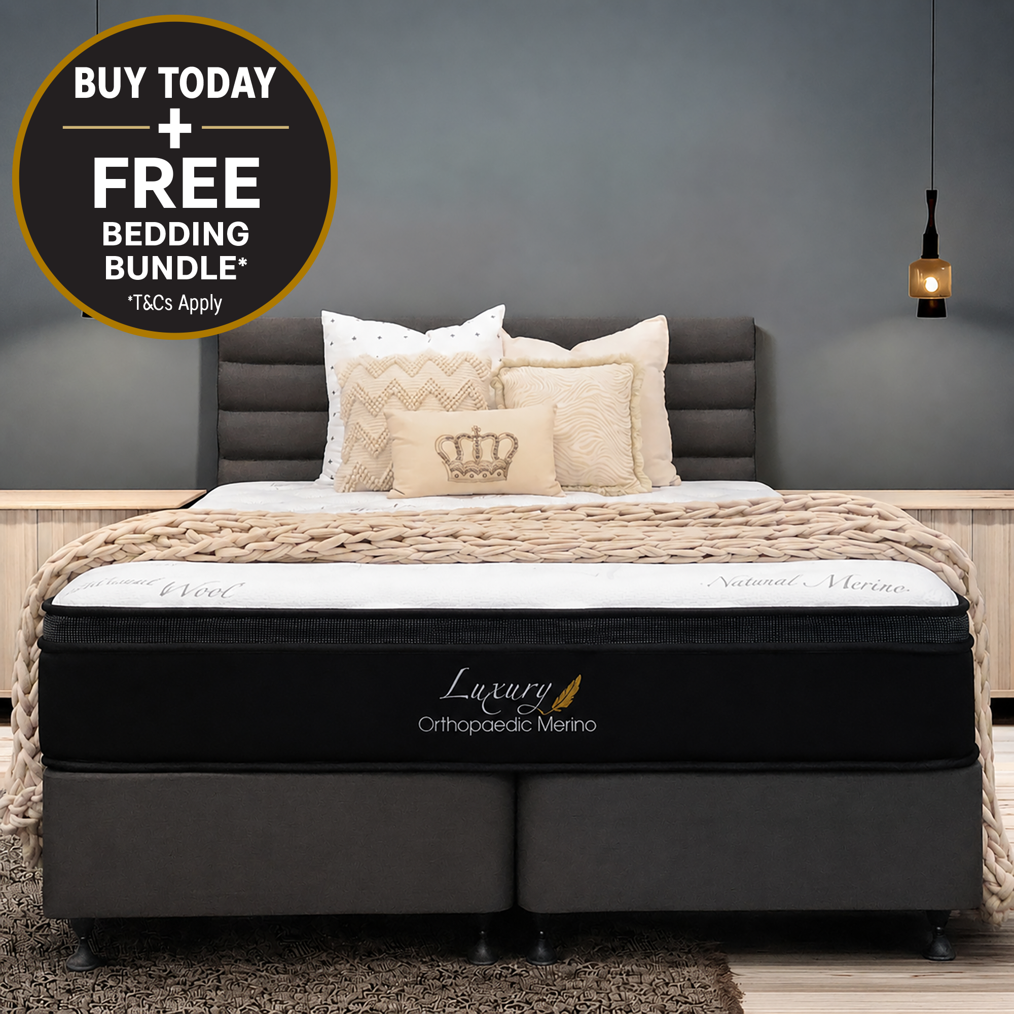 King Orthopaedic Merino Mattress & Base