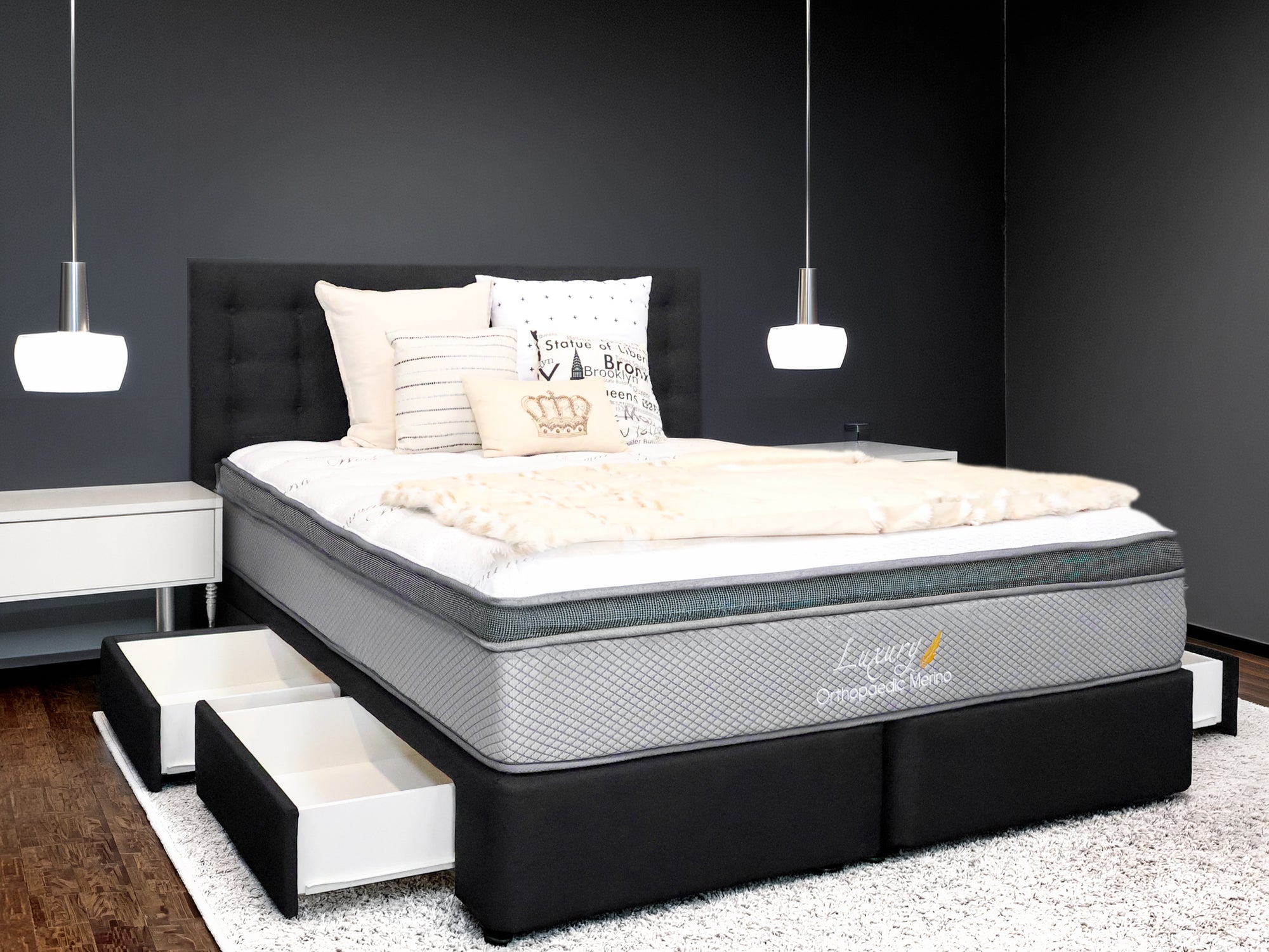 KING Orthopaedic Merino Mattress & Drawer Base