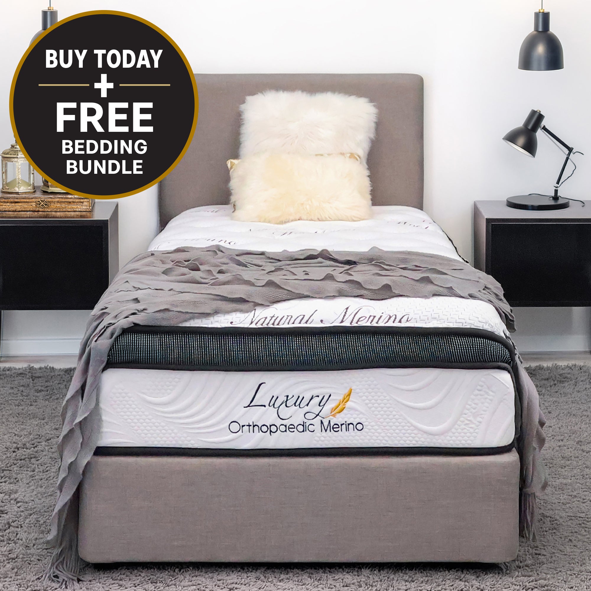 King Single Orthopaedic Merino Mattress & Base