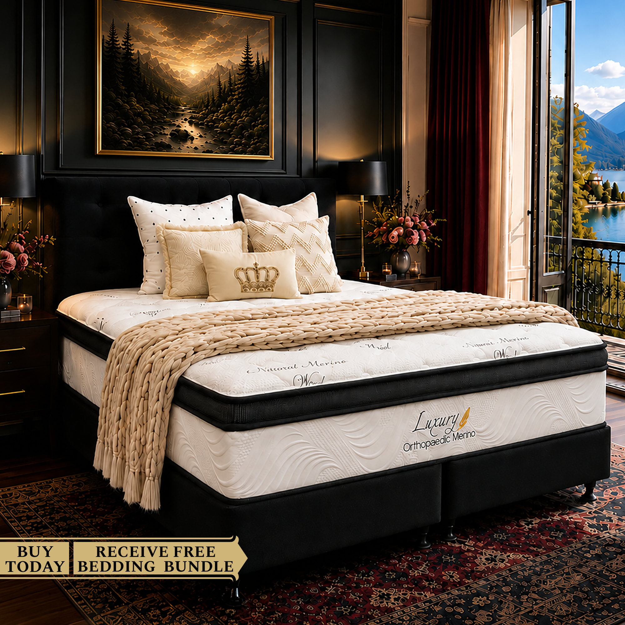 King Orthopaedic Merino Mattress & Base