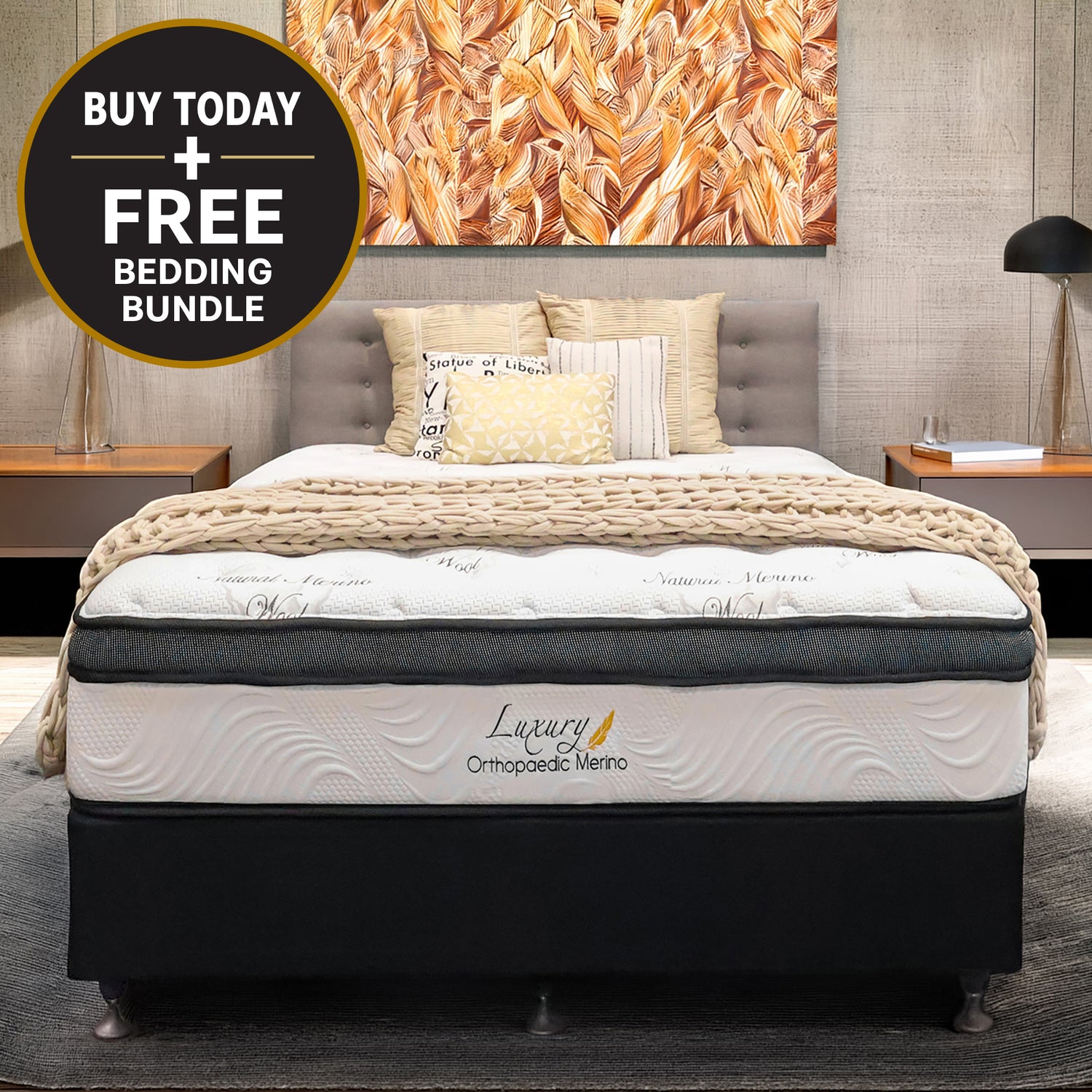 Long Double Orthopaedic Merino Mattress Only