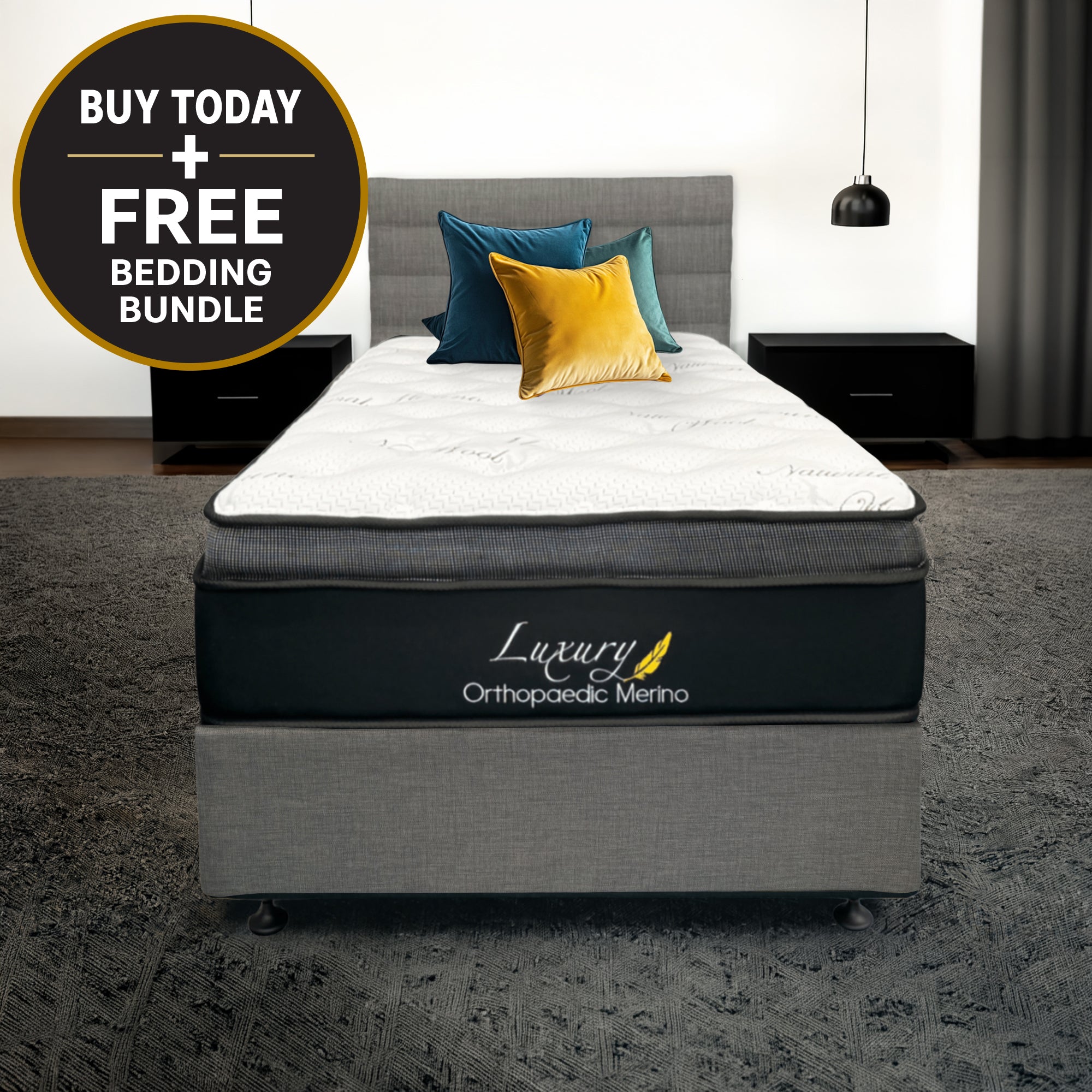 Long Single Orthopaedic Merino Mattress Only