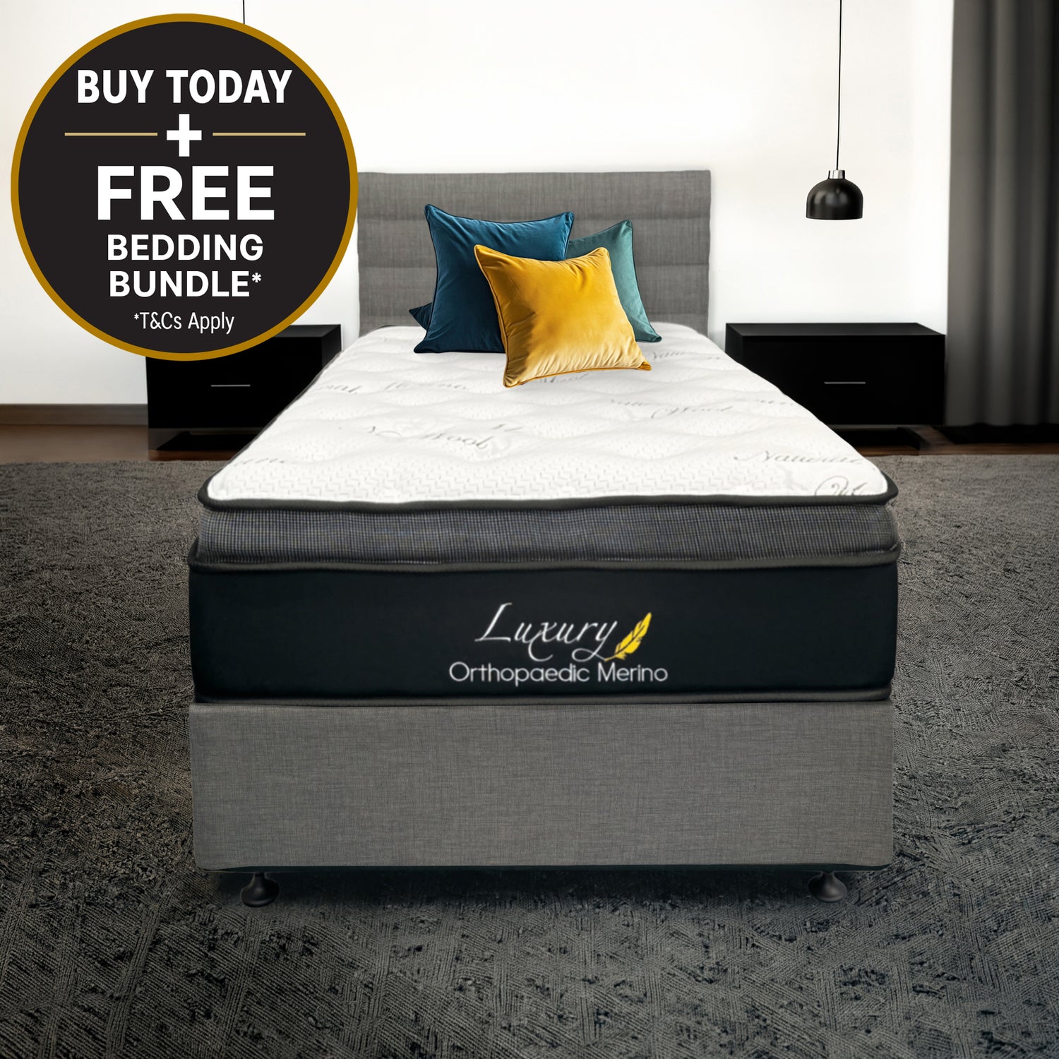 Long Single Orthopaedic Merino Mattress Only