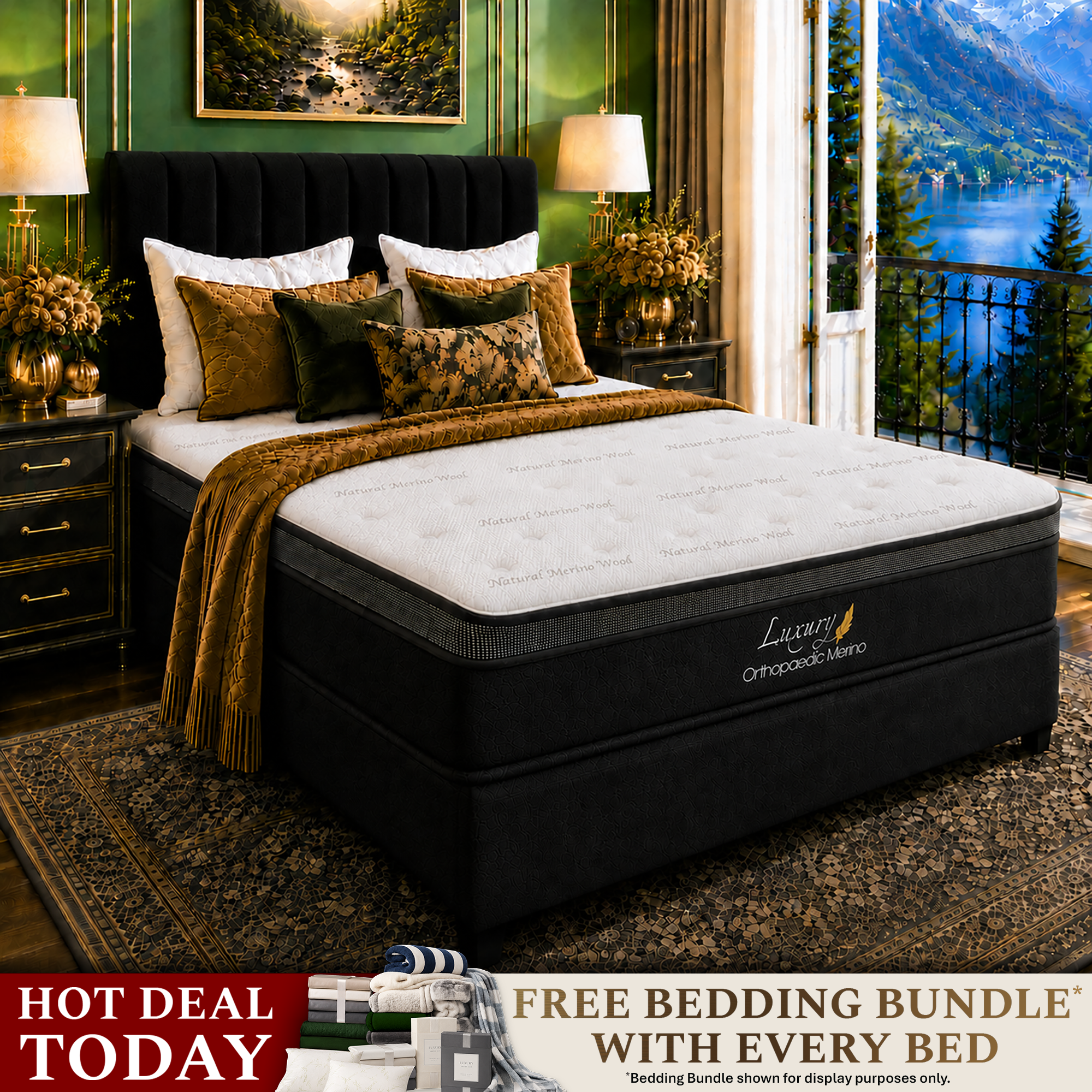 Queen Orthopaedic Merino Mattress & Base