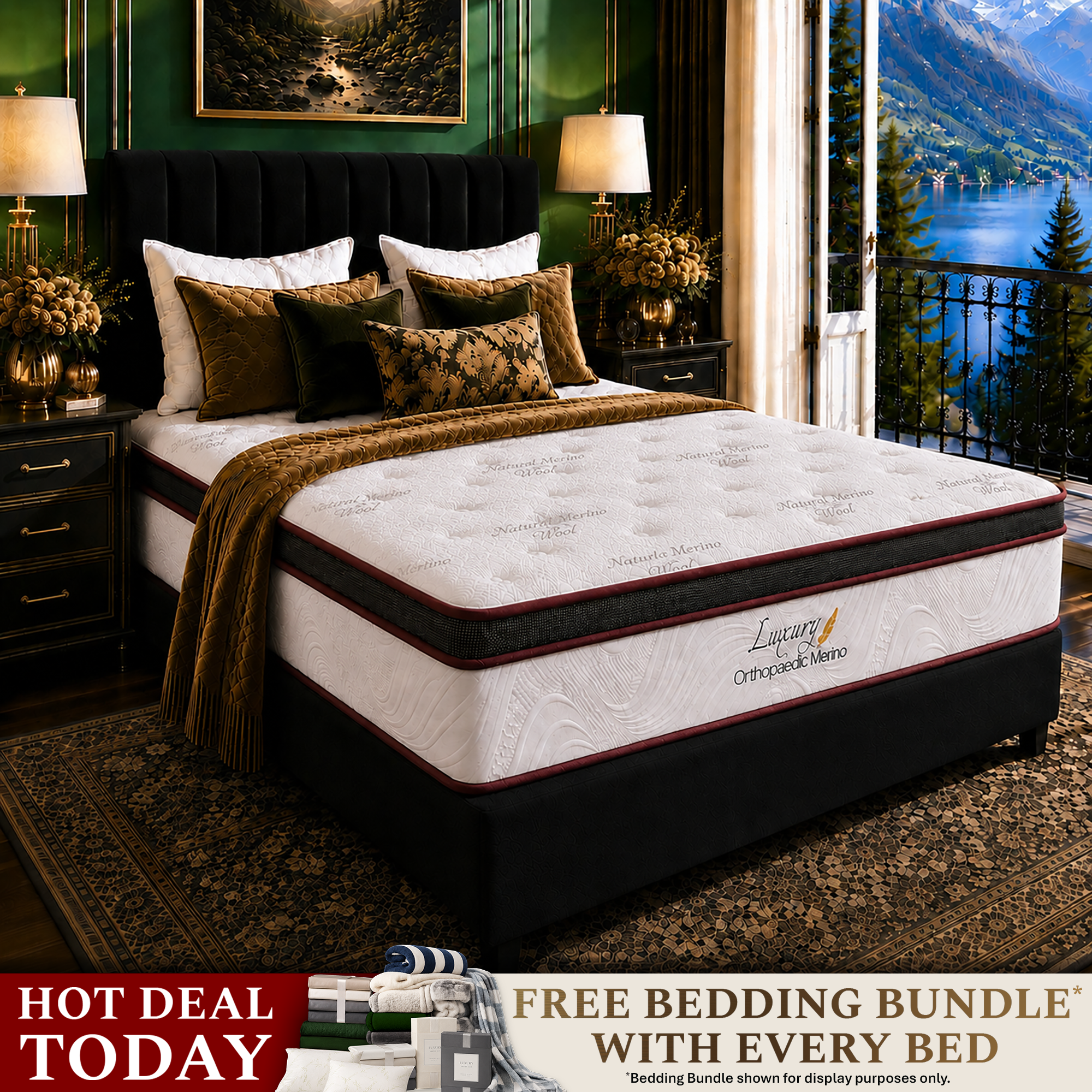 Queen Orthopaedic Merino Mattress & Base