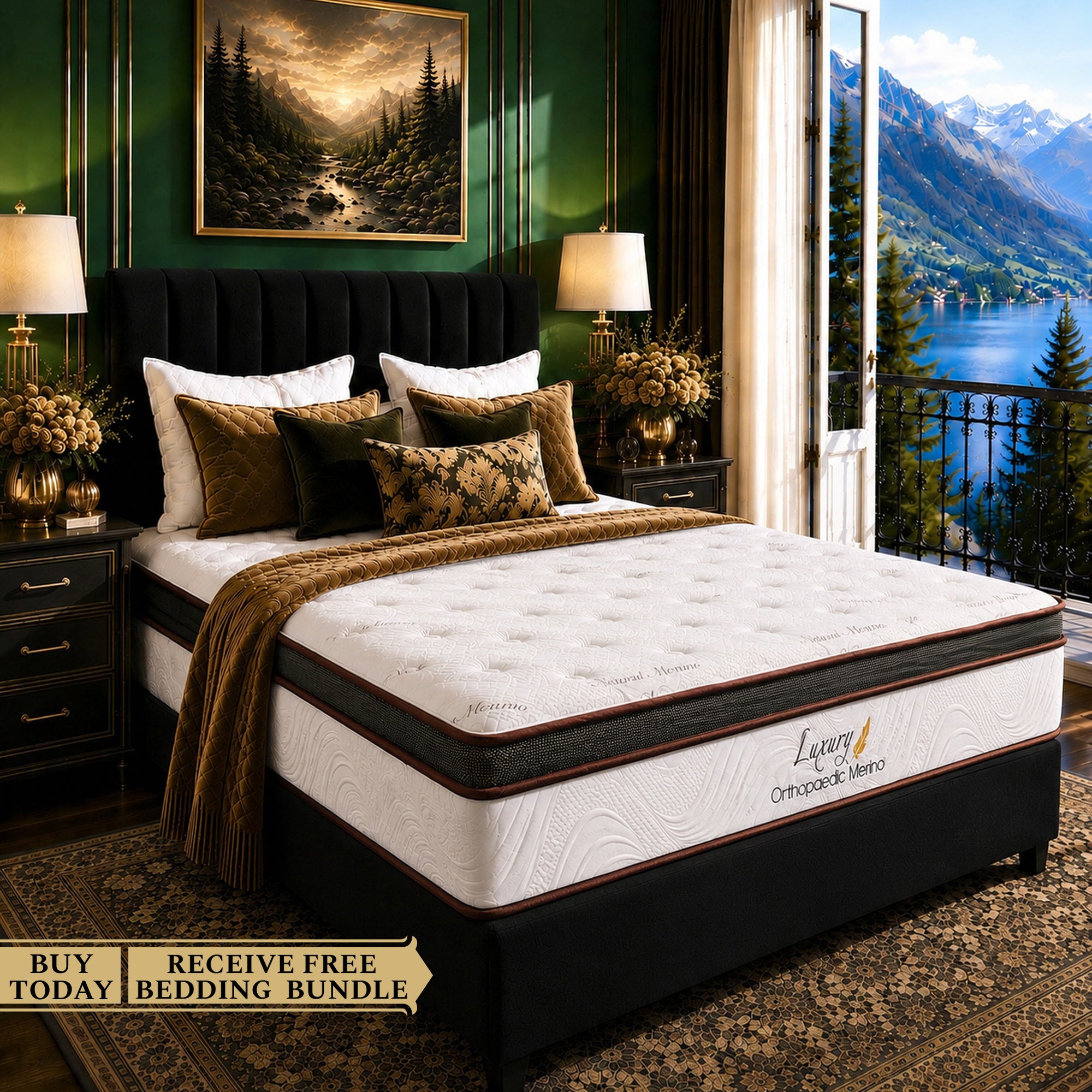 Queen Orthopaedic Merino Mattress & Base