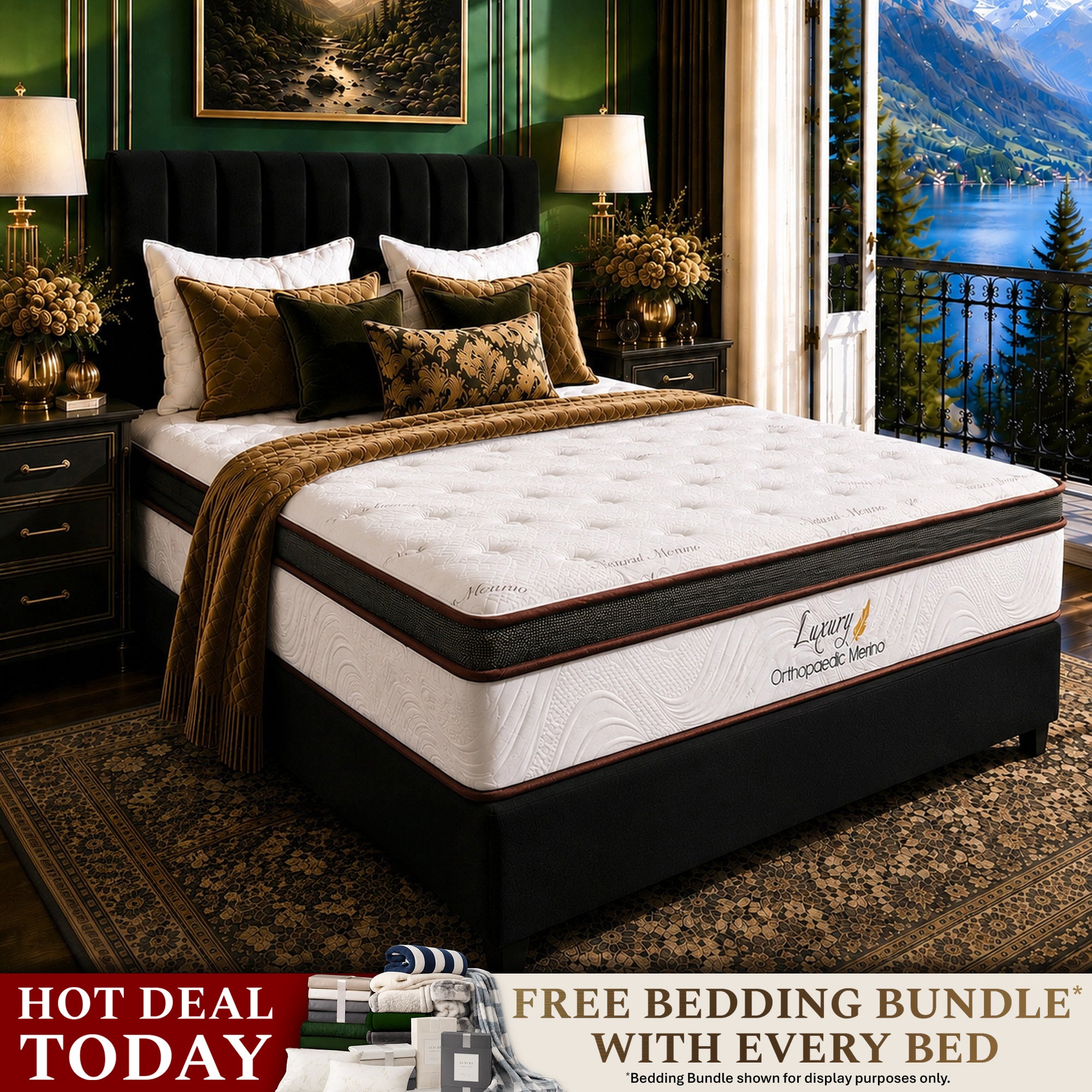 Queen Orthopaedic Merino Mattress & Base