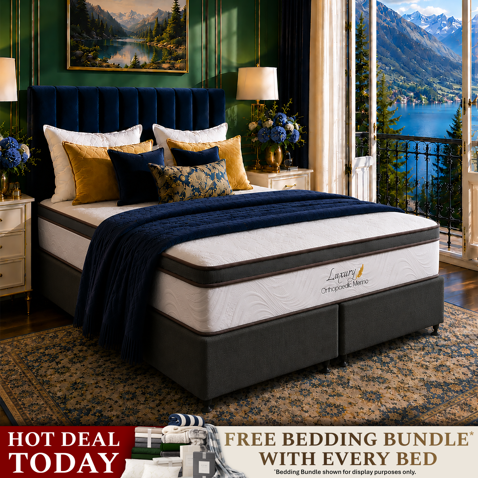 Queen Orthopaedic Merino Mattress & Split Base