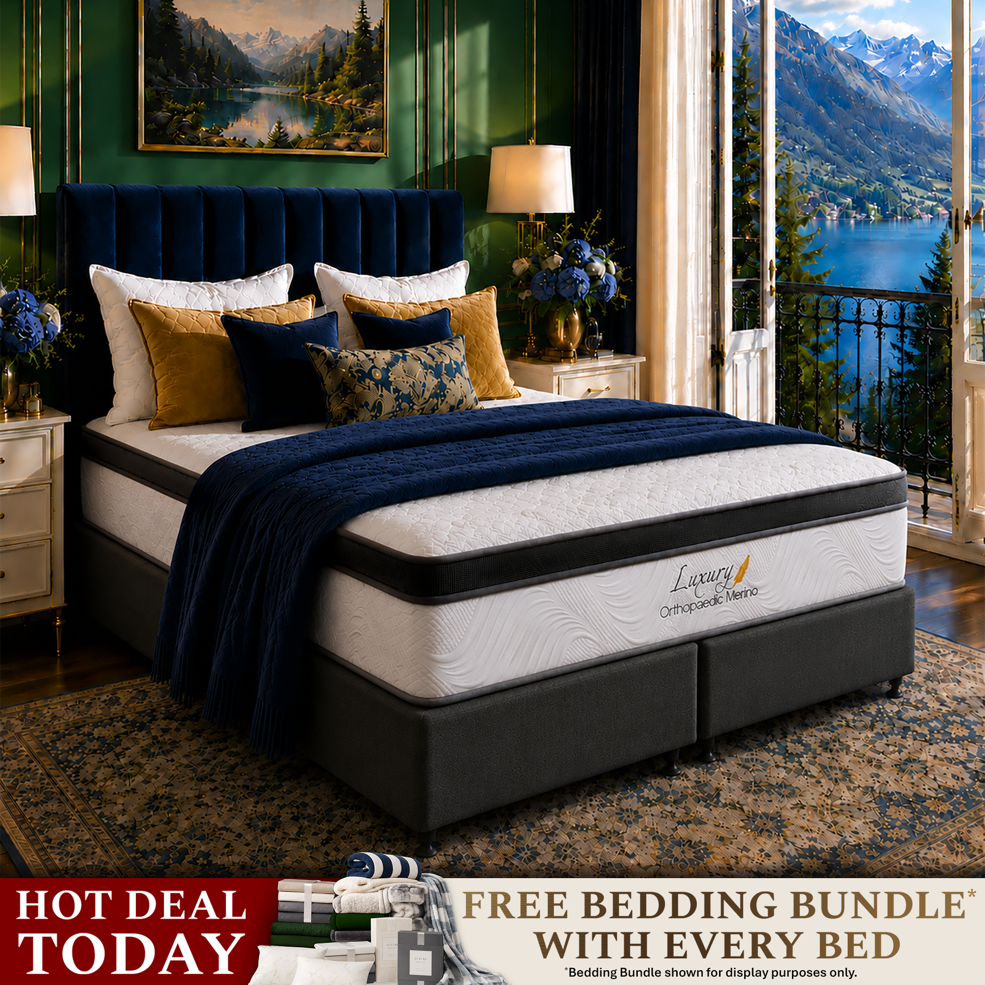 Queen Orthopaedic Merino Mattress & Split Base