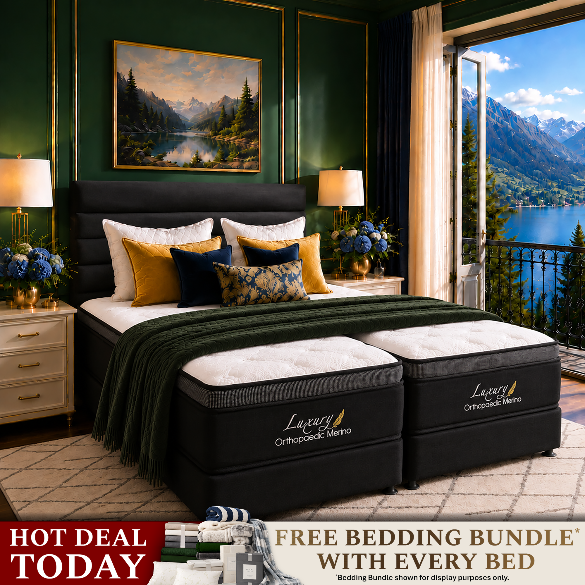 Orthopaedic Merino Zipped Mattress and Base