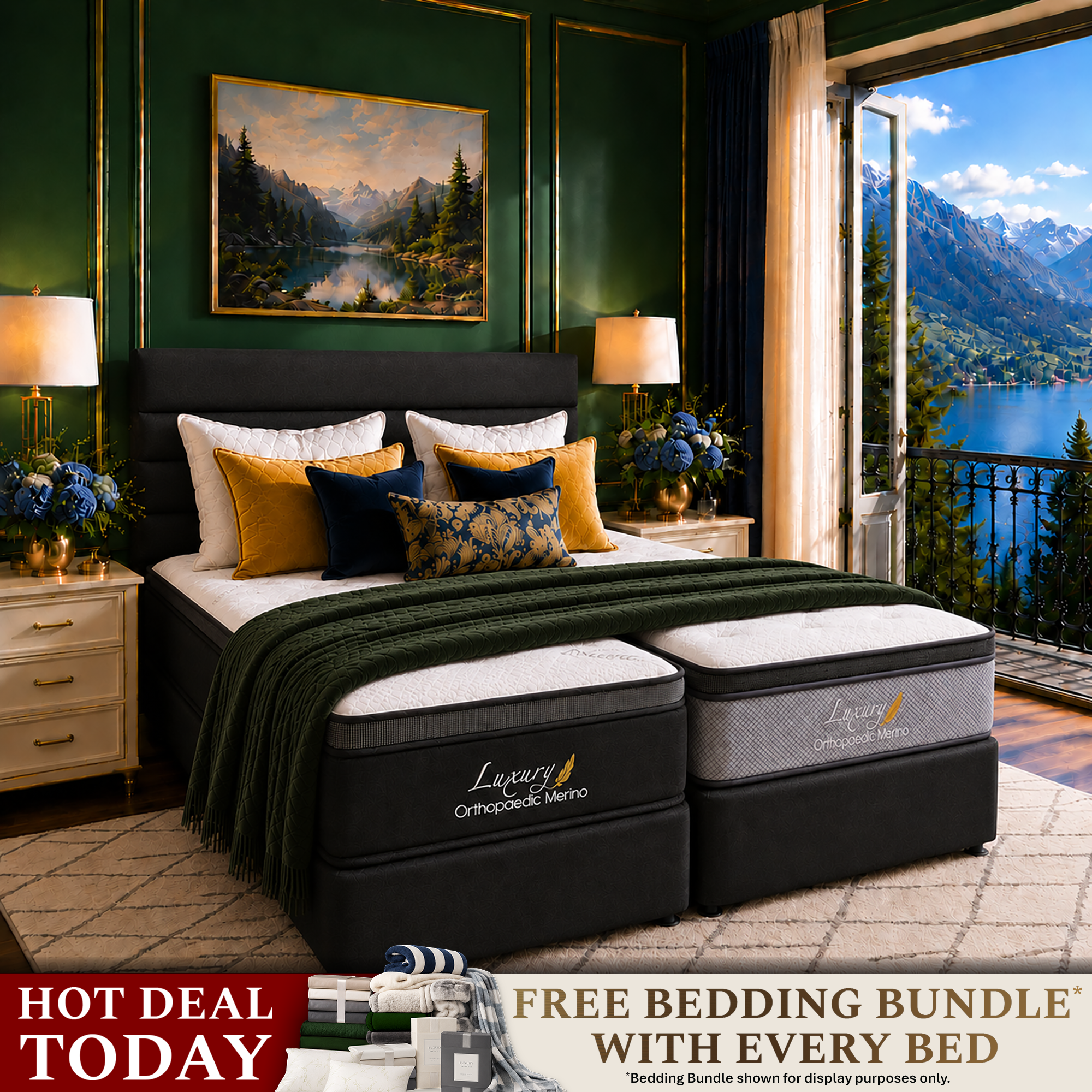 Orthopaedic Merino Zipped Mattress and Base