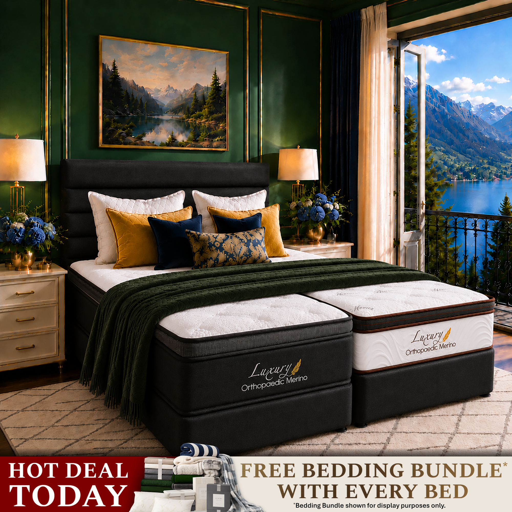Orthopaedic Merino Zipped Mattress and Base