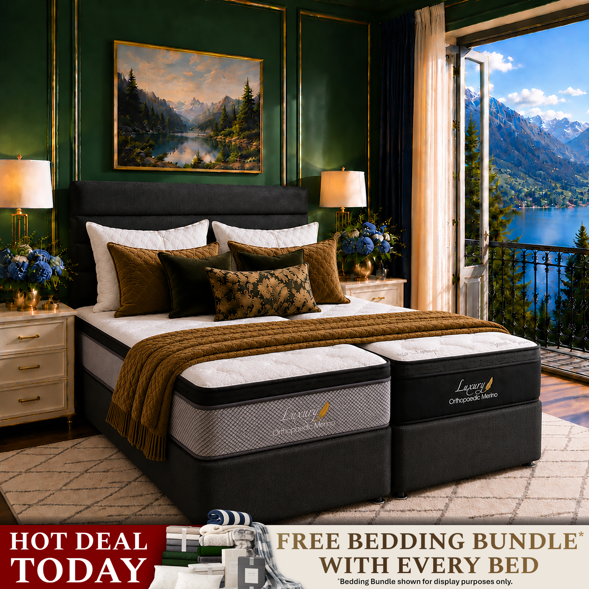 Orthopaedic Merino Zipped Mattress and Base
