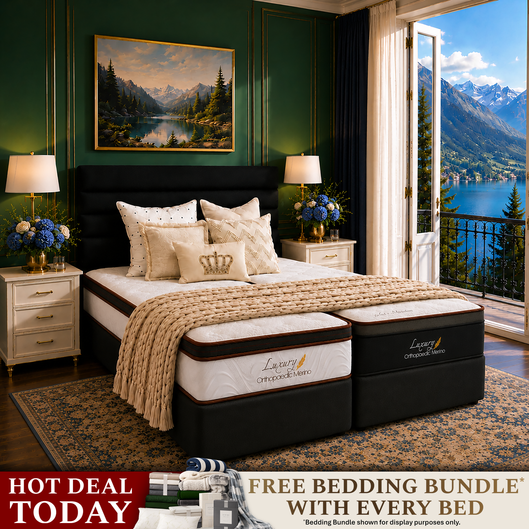 Orthopaedic Merino Zipped Mattress and Base