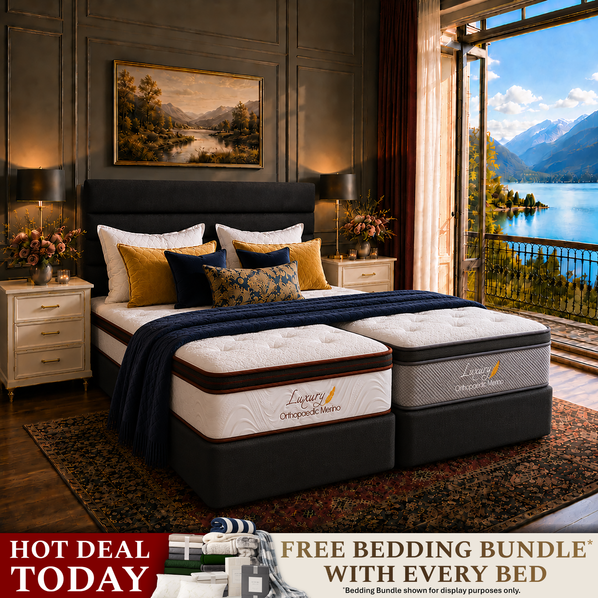 Orthopaedic Merino Zipped Mattress and Base