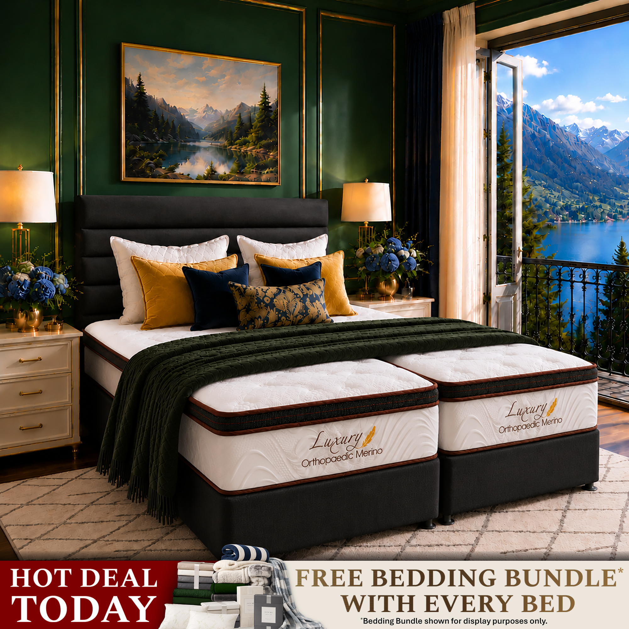 Orthopaedic Merino Zipped Mattress and Base