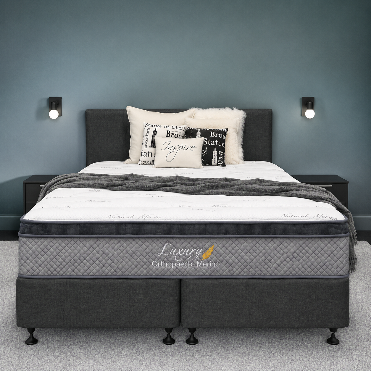 Queen Split Bed Base with Firm Mattress